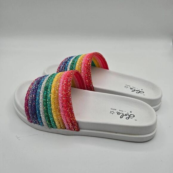 Lola & The Boys Rainbow Slides Size 36 US 5 Glitter Sandals - Picture 5 of 8